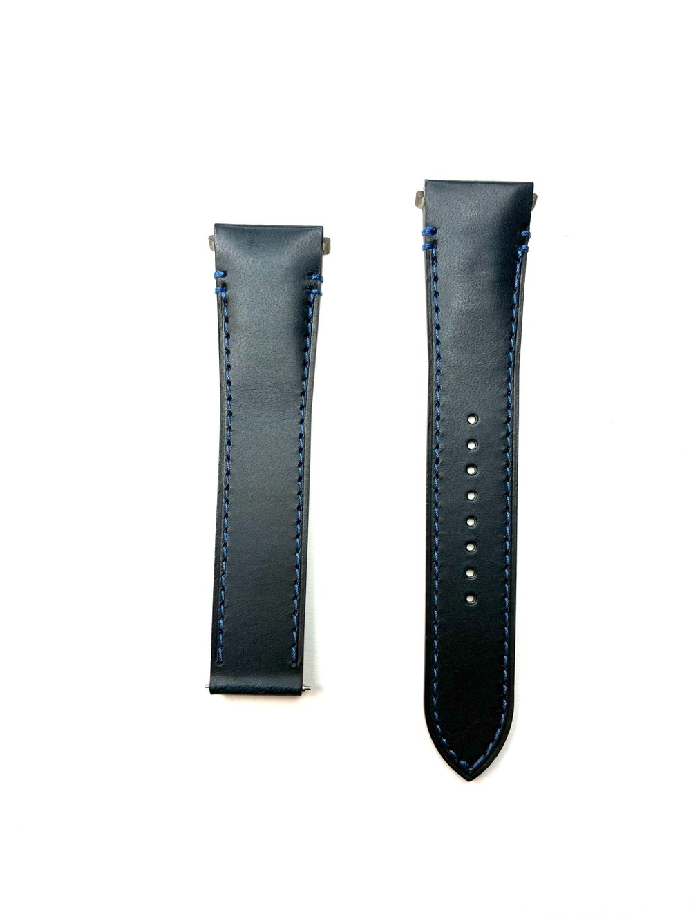 Cartier Santos Large Leather Strap • Blue Stitched
